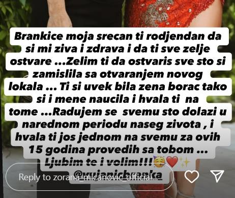 Zorana Mićanović čestitala maćehi rođendan