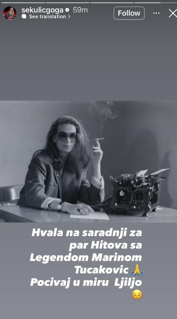 Goga se oprostila od Ljilje