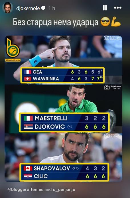 Objava Đokovića na Instagramu