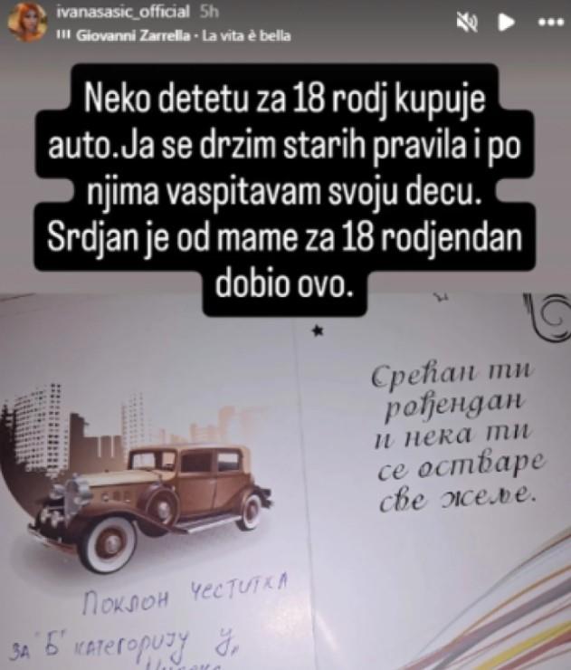 Evo šta je Ivana Šašić poklonila sinu za punoletstvo
