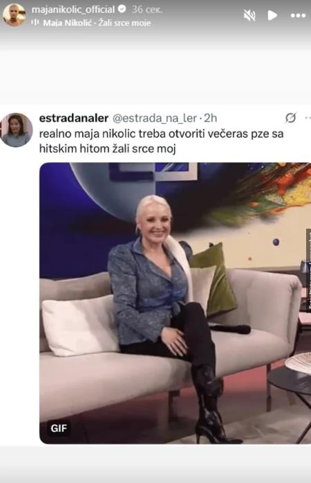 Hit objava Maje Nikolić tokom polufinala PZE