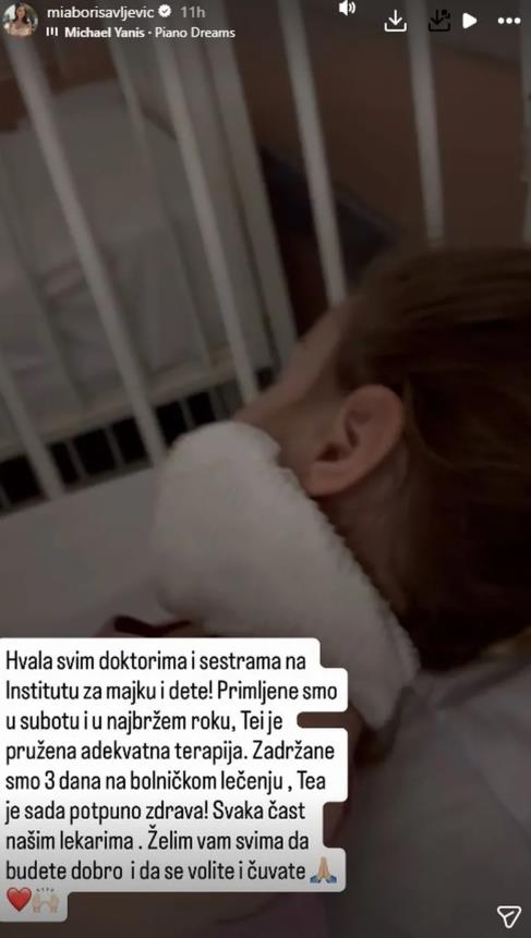 Mia Borisavljević sa ćerkom u bolnici