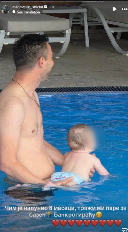 Milan Vasić odveo sina Despota na bazen