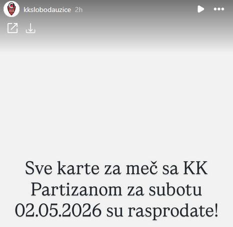 KK Sloboda, KK Partizan