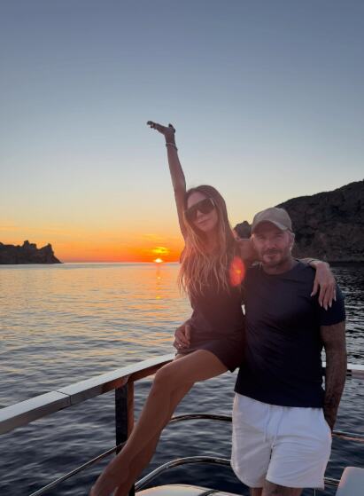 Viktorija Bekam i Dejvid Bekam na jahti