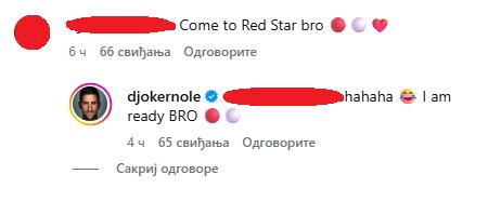 Novak Đoković, komentar na Instagramu
