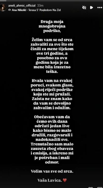 Aneli Ahmić se oglasila