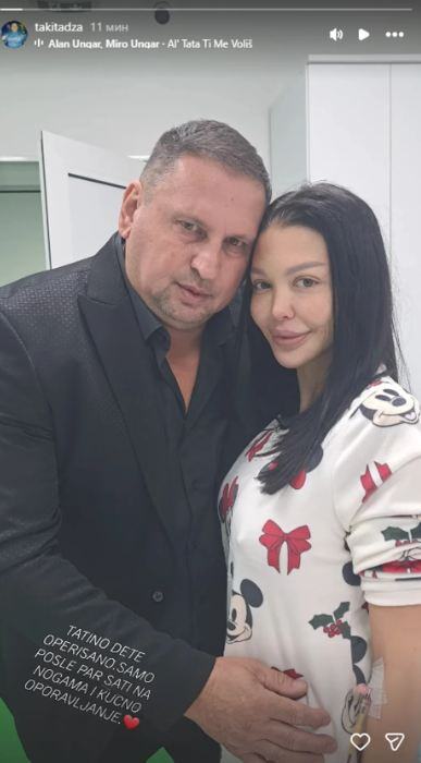 Taki Marinković i Maja Marinković u bolnici nakon njene operacije zadnjice