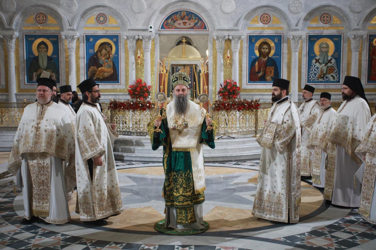 Patrijarh Porfirije u Hramu Svetog Save
