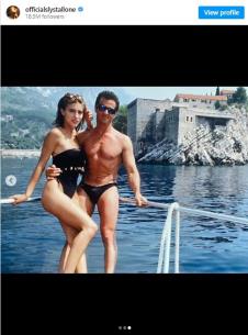 Silvester Stalone i Dženifer Flavin na moru