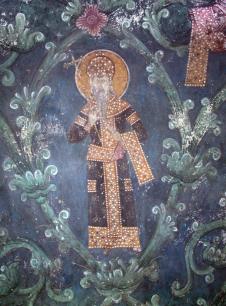 Kralj Milutin, detalj sa freske Loza Nemanjića u manastiru Gračanica