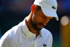 Novak Đoković na meču polufinala Vimbldona 2025. godine protiv Janika Sinera