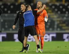 Marko Milošević, golman Partizana na meču protiv AEK-a