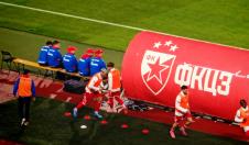 Marko Arnautović na zagrevanju tokom meča Crvena zvezda - Linkoln