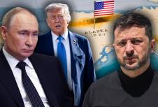 Vladimir Putin Donald Tramp Volodimir Zelenski mapa Aljaske