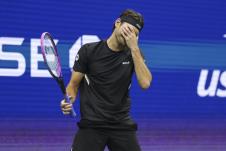 Tejlor Fric na meču protiv Đokovića