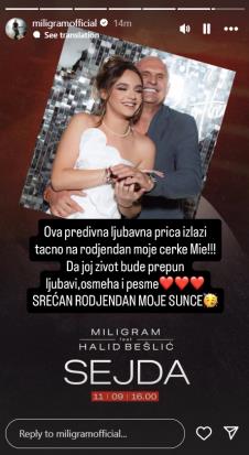 Aleksandar Milić Mili objavio sliku sa ćerkom