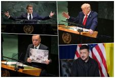 Emanuel Makron, Donald Tramp, Redžep Tajip Erdogan, Volodimir Zelenski u Ujedinjenim nacijama