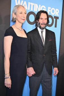 Kijanu Rivs i Aleksandra Grant na promociji Čekajući Godoa