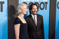 Kijanu Rivs i Aleksandra Grant na promociji Čekajući Godoa