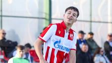 Dimitrije Šarić, omladinac FK Crvena zvezda na meču protiv Banjika iz Ostrave