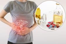 prikaz trbušnog dela tela i upaljene jetre/alkohol i lekovi