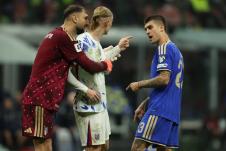 Đanluka Manćini i Erling Haland na meču Italija - Norveška