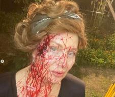 Danica Maksimović na snimanju serije Crna svadba.jpg