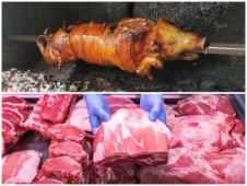 Pečenje i komad svežeg mesa