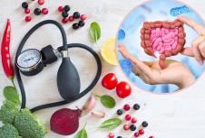 aparat za merenje krvnog pritiska sa zdrvim naminicama na stolu/model creva