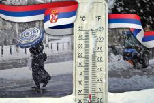 Sneg termometar srpska zastava