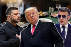 Donald Tramp Volodimir Zelenski Emanuel Makron