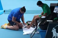 Novak Đoković na meču protiv Musetija