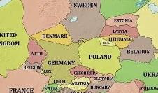 mapa Evropa pad nivoa mora