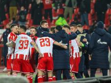 Fudbaleri Crvene zvezde posle utakmice sa Seltom u Ligi Evrope 2026.