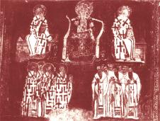 Sabor Stefana Nemanje protiv bogumila u Raškoj. Freska iz crkve Svetog Ahilija u Arilju, oko 1290. godine