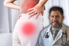 dr Marko Stojanović/žena sa bolom u kukovima i kičmi, koncept osteoporoza