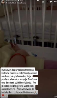 Mia Borisavljević sa ćerkom u bolnici