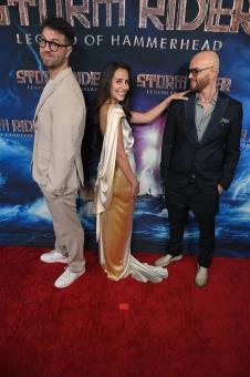 Zoran Lisinac, Ivana Dudić, Domagoj Mazuran, premijera filma Storm Rider, foto Michael Mattes (2).jpg