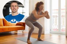 Milan Zarić/žena u srednjim godinama vežba čučnjeve kod kuće