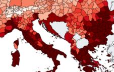 mapa Evropa vrućine klimatske promene