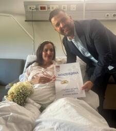 Valentina i Miroslav tokom venčanja u bolnici u Istočnom Sarajevu