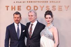 Met Dejmon, Kristofer Nolan, En Hatavej na premijeri filma Odiseja