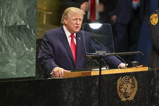 Donald Tramp tokom obraćanja na Generalnoj skupštini Ujedinjenih nacija u Njujorku
