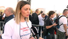 Adrijana Mesarović na skupu u Areni