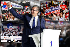 Aleksandar Vučić 

Ujedinjena Srbija Čačak SNS skup hala borac