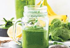 stockphotohealthygreensmoothiewithspinachbananalemonappleandchiaseedsinglassjarand636937162.jpg