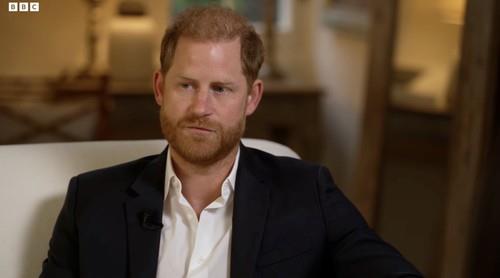 princ Hari tužno sedi i daje intervju za BBC