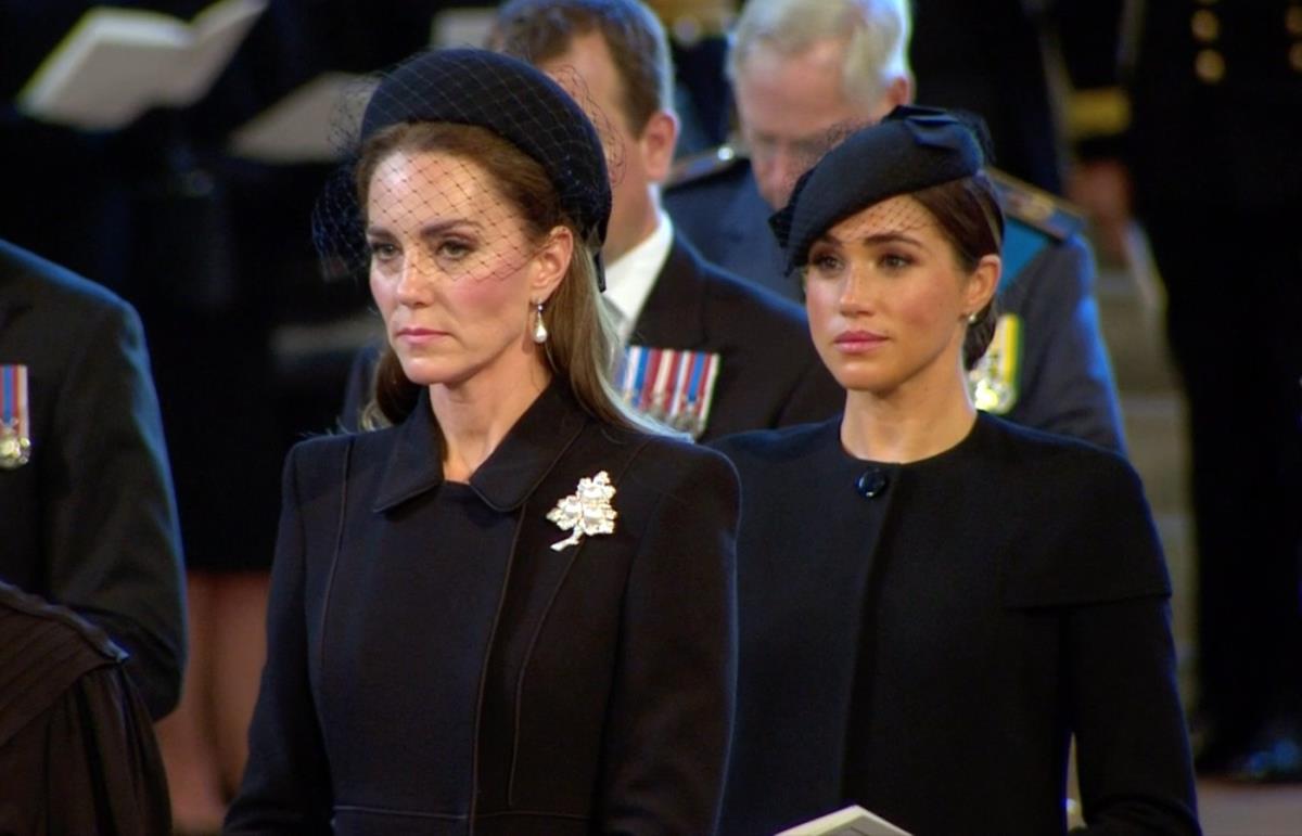 Megan Markl i Kejt Midlton na sahrani kraljice Elizabete profimedia-0722667568.jpg