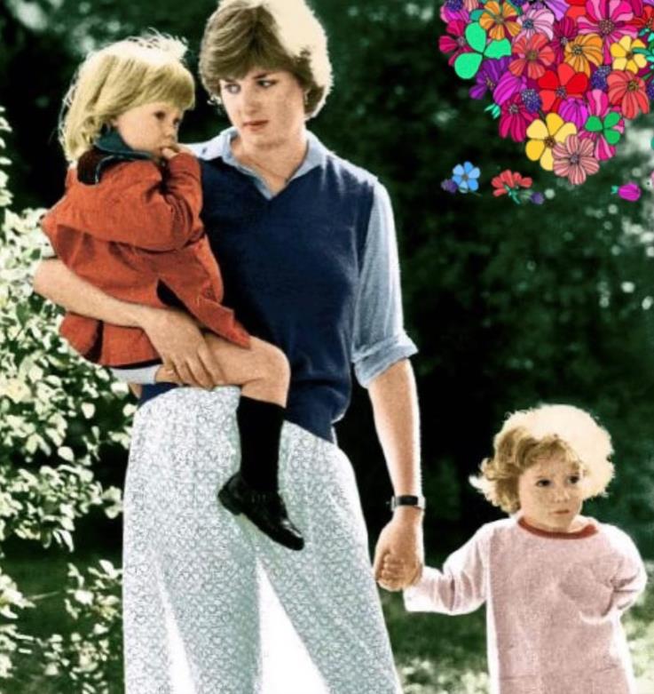 Princeza Dajana sa decom u školi u prirodi.jpg